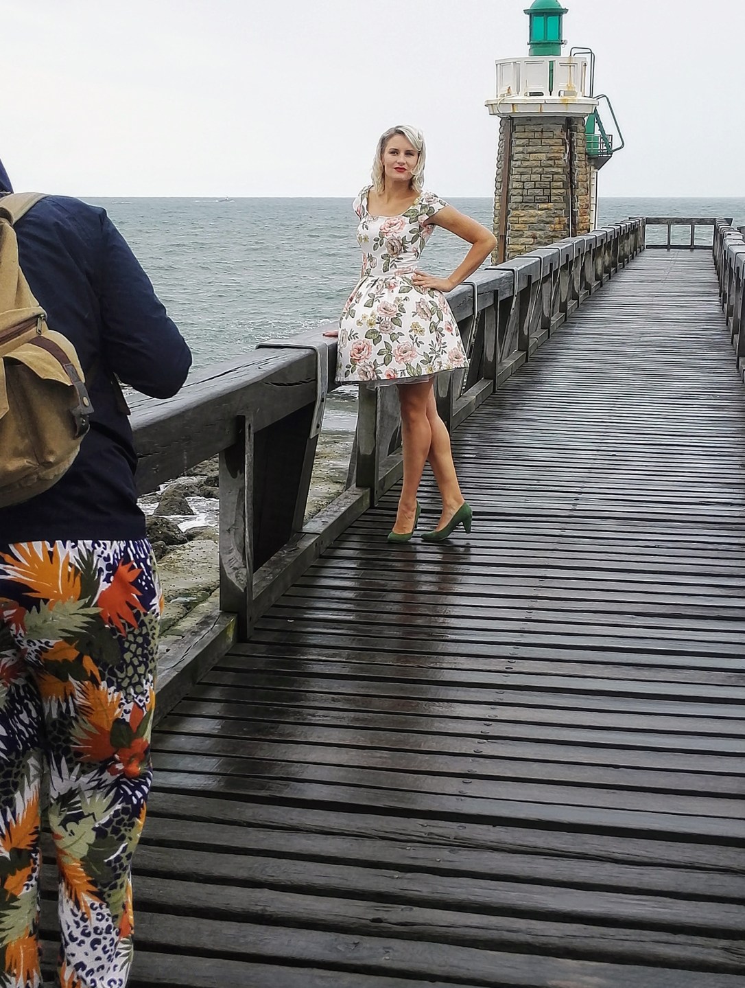 Pin up style fit and flare dress for magazine shoot