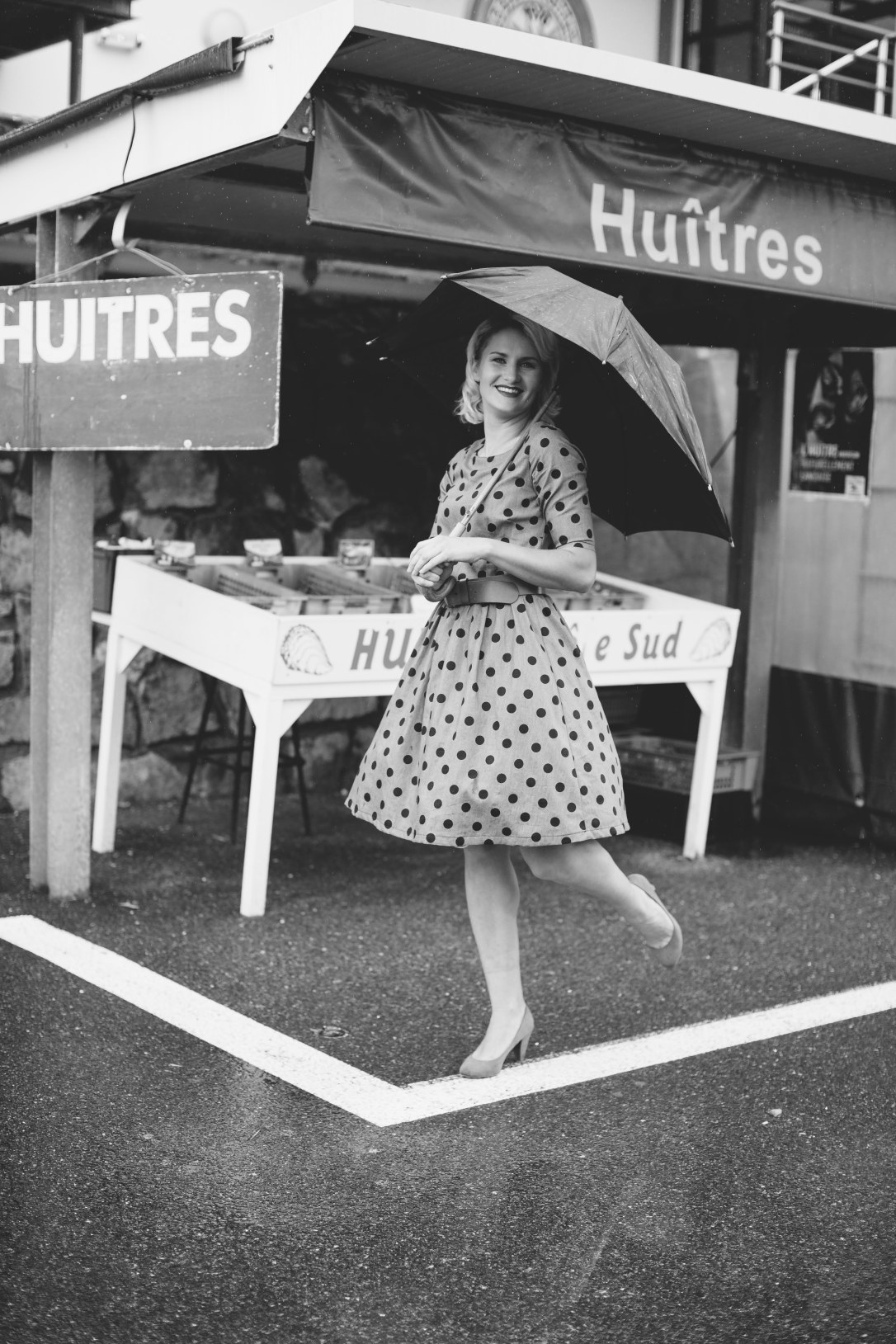 50's style tea dress, fit and flare dress made to order. Magazine shoot