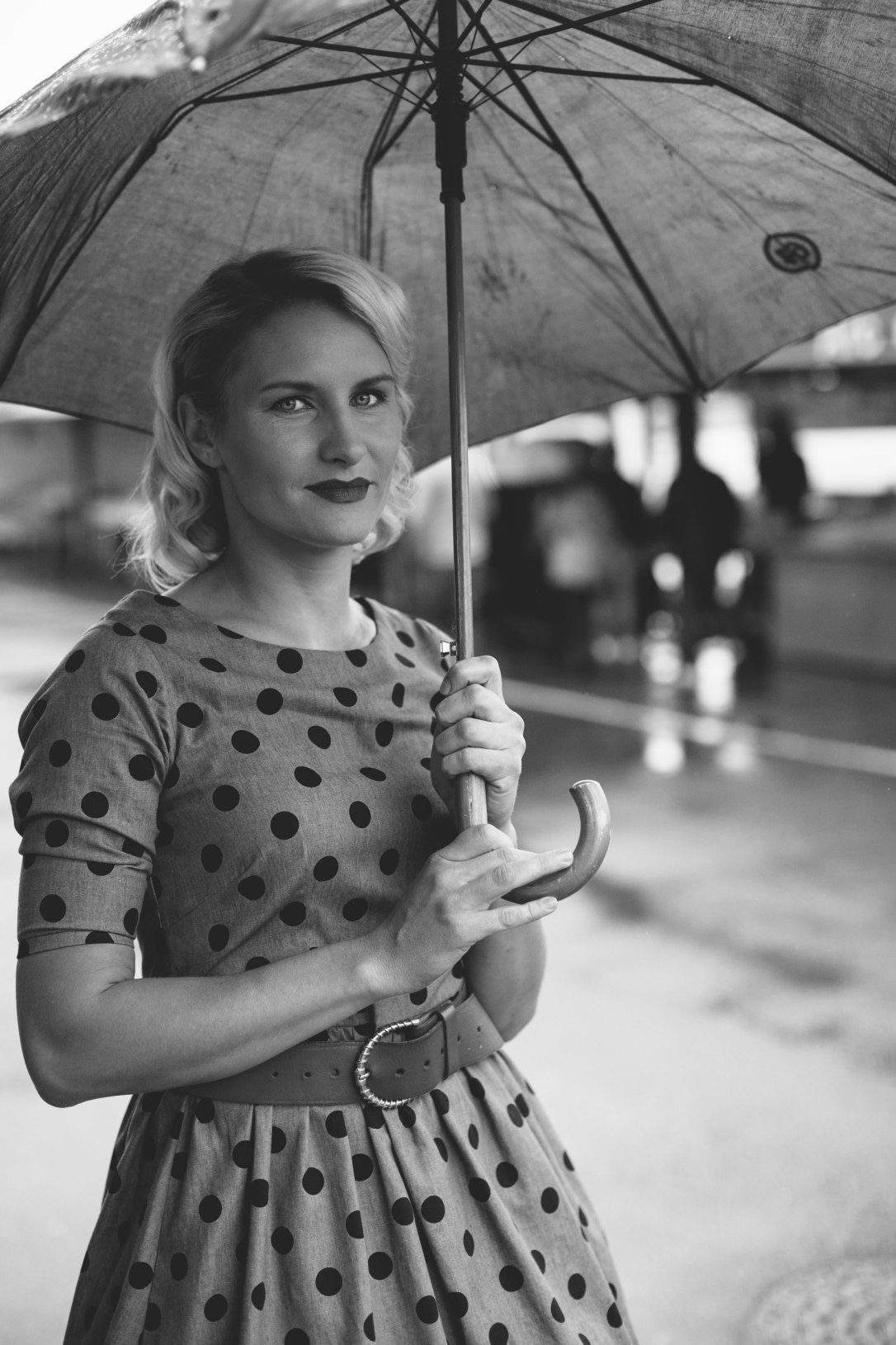 50's style tea dress, fit and flare dress made to order. Magazine shoot