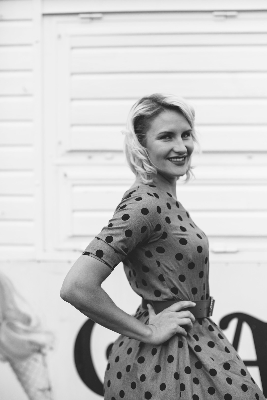 polka dot 50's style tea dress.