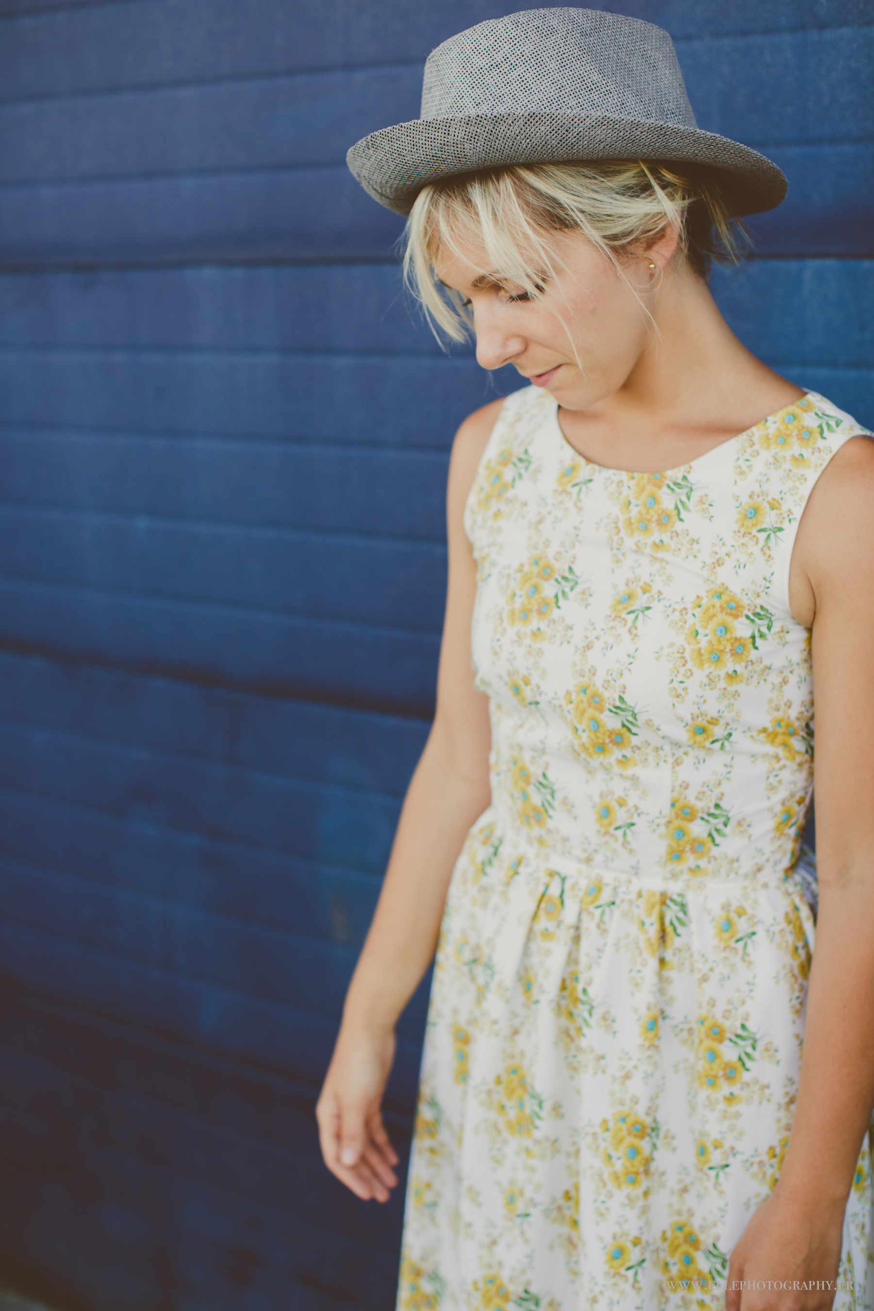 tea dress in vintage fabric