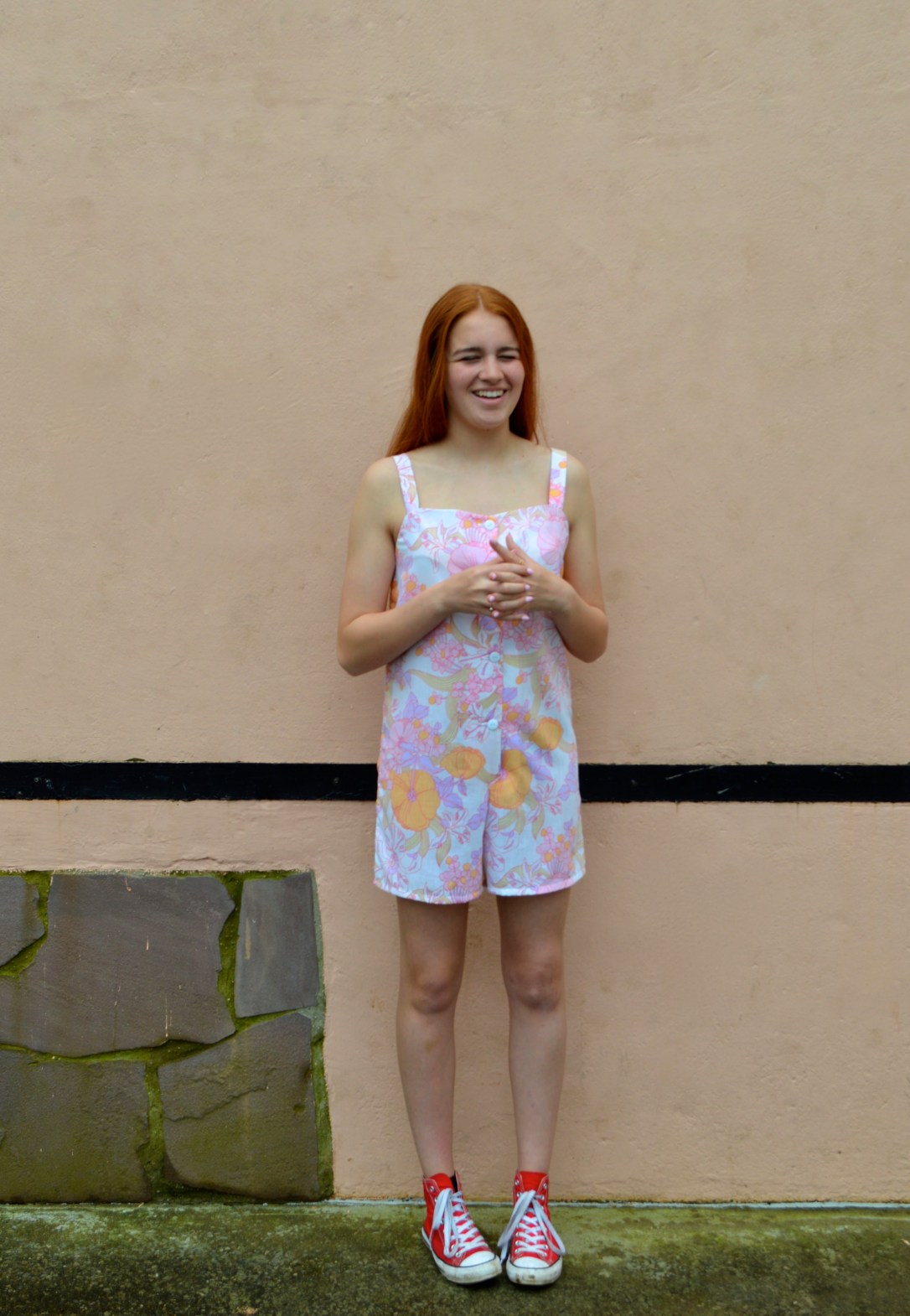 hawaiian vintage print jumpsuit